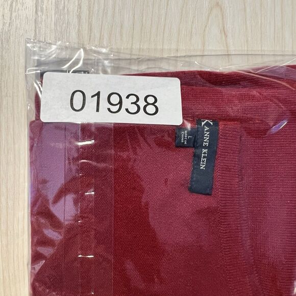 Ann Klein Womens Layering Basic Tank L Sill Blend Maroon Minimalist Business - Picture 8 of 8